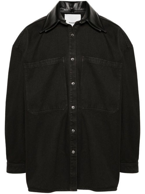 Detachable-collar denim jacket - Grey