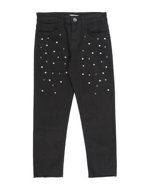 Kid Girl Jeans Black Size 13 Cotton, Elastane