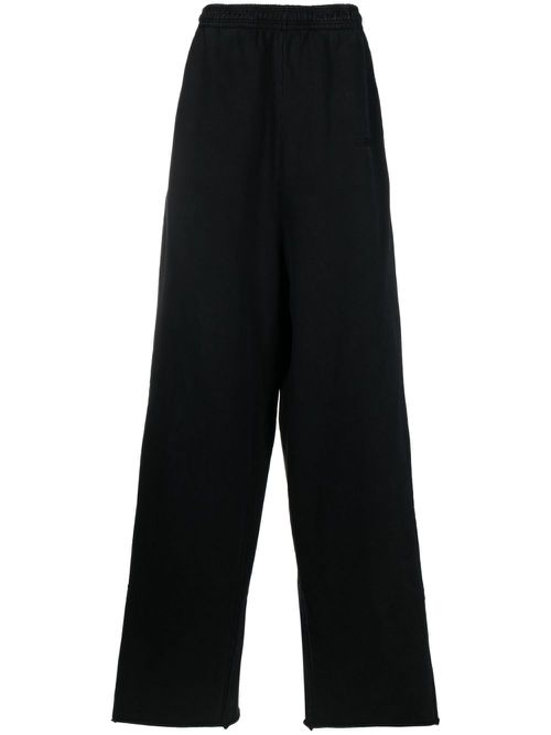 Wide-leg cotton trousers - Black