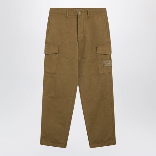 Stone Island Ghost Garmentdyed Cotton And Linen Cargo Trousers Beige