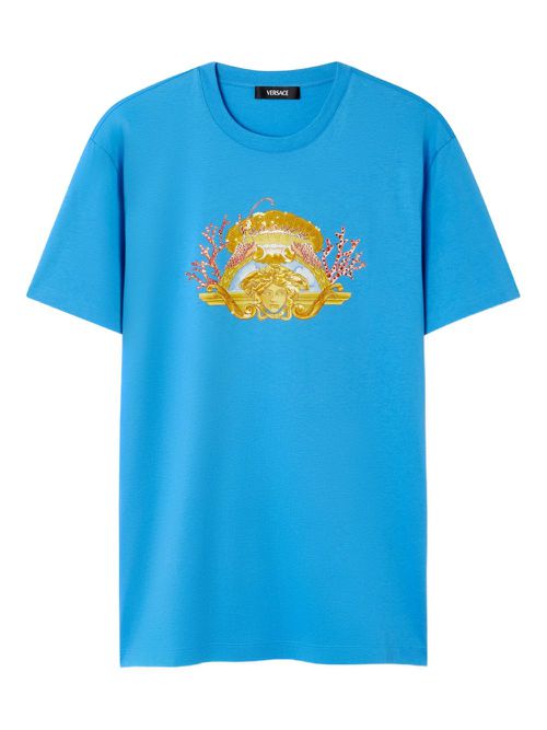Crystal Dive In Crest T-Shirt - Blue