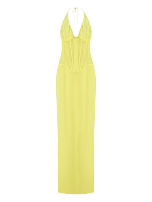 Halterneck maxi dress - Yellow