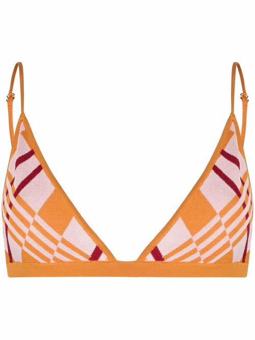 Argyle pattern bra - Pink