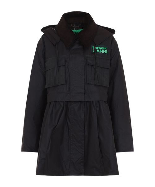 X Ganni Peplum Waxed Jacket