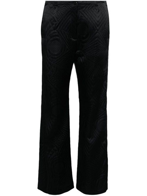 Quilted straight trousers - Black