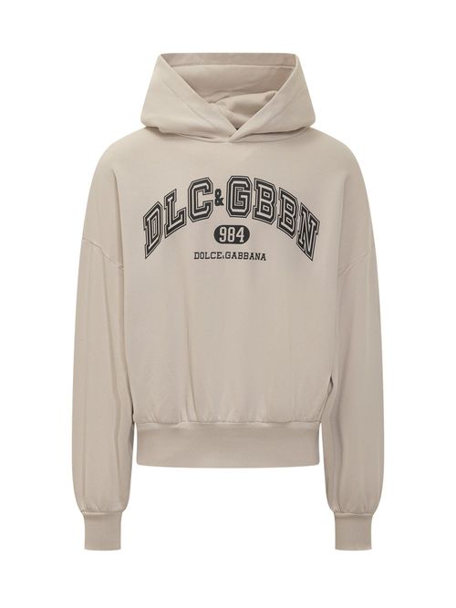 Stylish Sweatshirt with Hood and Logo Print