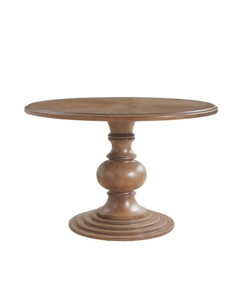 "Lexi 48"" Round Wood Pedestal Dining Table - Walnut"