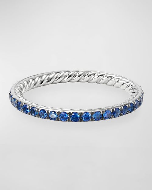 DY Eden Band Ring with Gemstones in Platinum