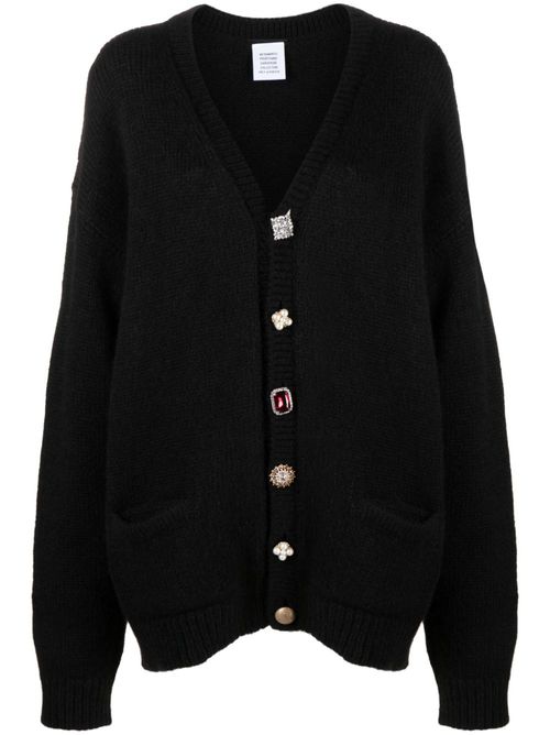 Oversized embellished cardigan - Black