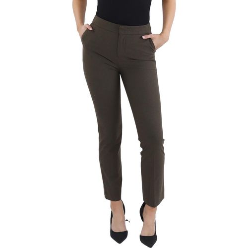 Womens High-Rise Polyester Ankle Pants