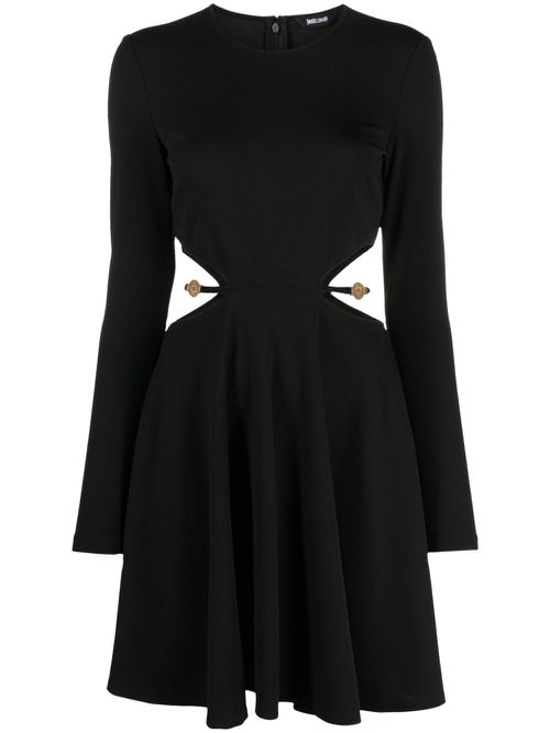 Tiger-head embellished minidress - Black