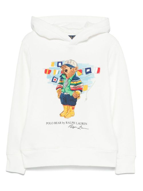 Polo Bear hoodie - White