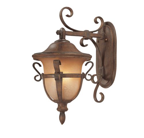 Walnut Three Light Outdoor Wall Bracket from the Tudor Outdoor Collection