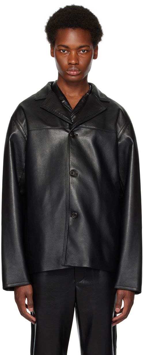 Nanushka Black Arto Vegan Leather Jacket