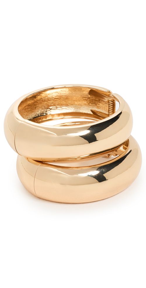 Double Tsuki Cuff Bracelets Gold One Size