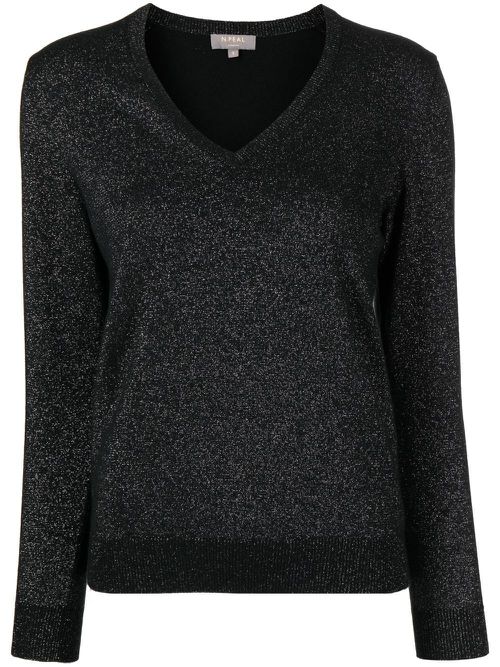 Sparkle-knit cashmere jumper - Black