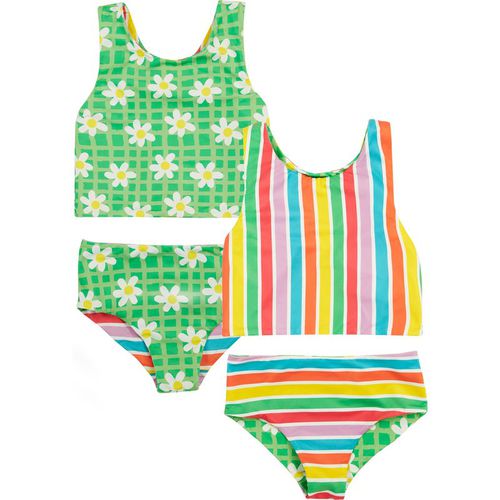 Frugi Girls Tegan Reversible Tankini - Multicolour - 3-4Y