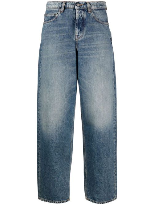 Wide-leg high-rise denim - Blue