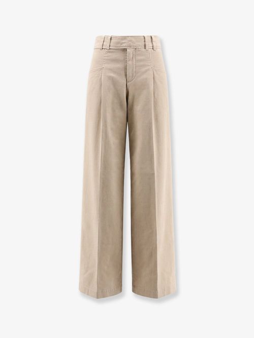Stretch Cotton Trousers — Beige