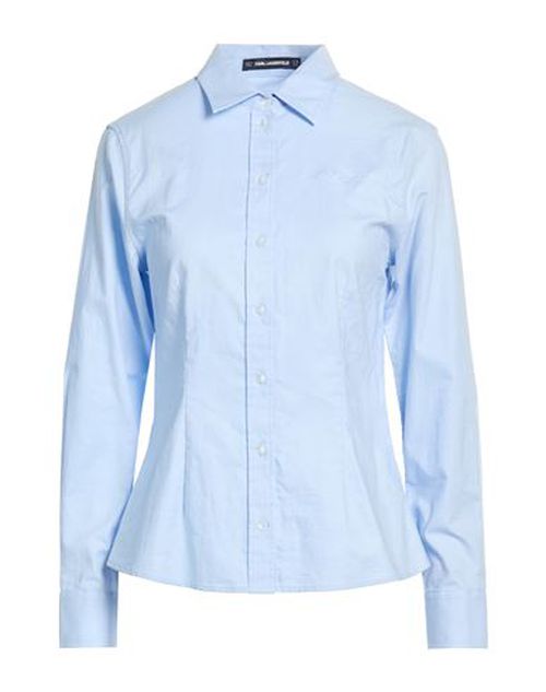 Woman Shirt Azure Size 12 Cotton, Elastane
