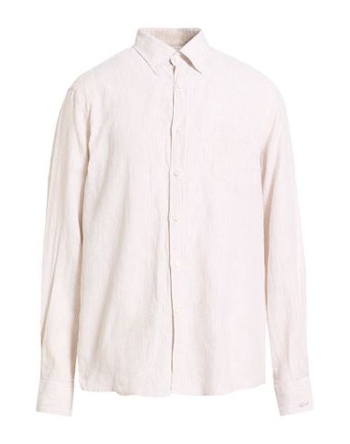 Man Shirt Beige Size 17 Linen