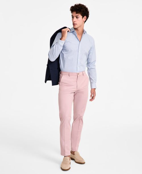 Men's Classic-Fit Cotton-Blend Dress Pants - Rose