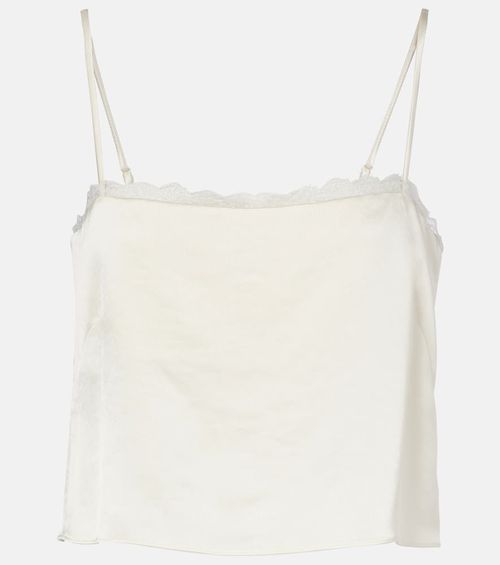 Barb cropped lace satin camisole