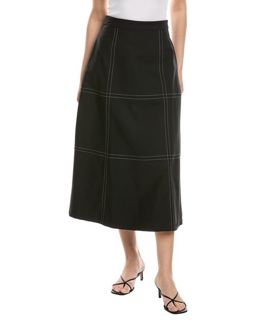 A-Line Contrast Stitch Skirt