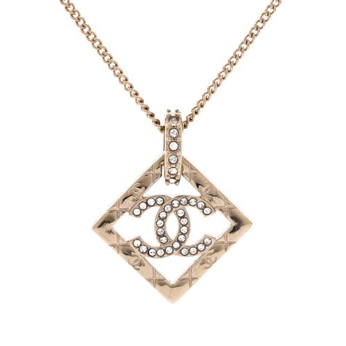 CC Diamond Pendant Necklace