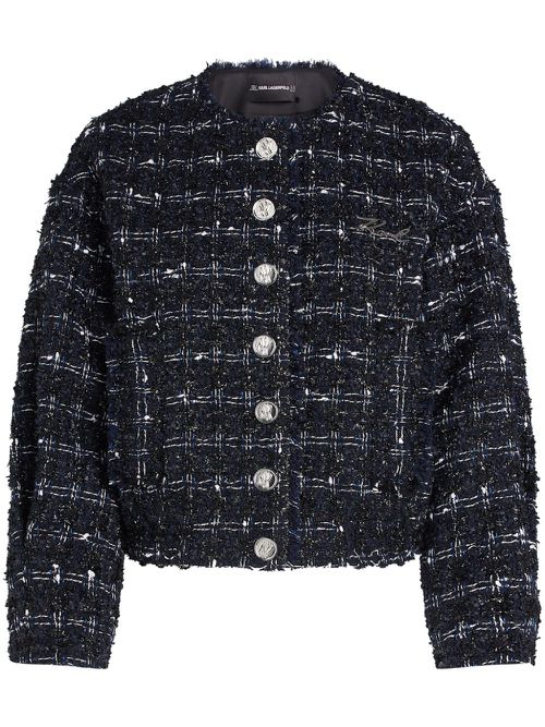 Essential bouclé bomber jacket - Black