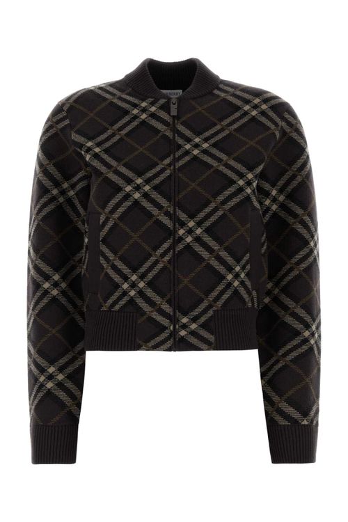Tartan Wool-Cashmere Sweater — Black