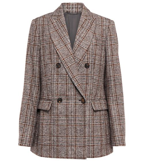 Double-breasted wool-blend blazer