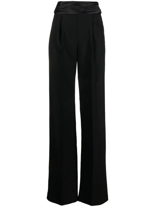 Sash-detail tailored wool trousers - Black