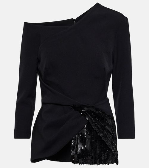 Safiyaa Juah sequined asymmetric crêpe top