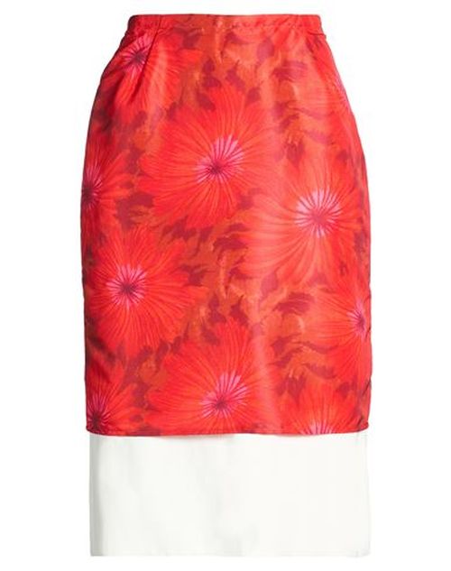 Woman Midi skirt Red Size 4 Polyester