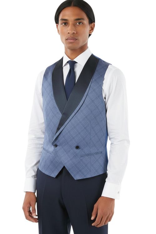 Blue Shawl Lapel Waistcoat