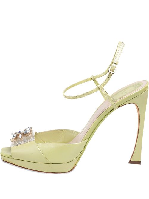 120mm Crystal-embellished sandals - Green
