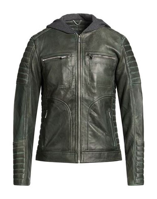 Man Jacket Dark green Size L Sheepskin