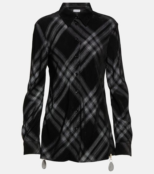Check velvet shirt