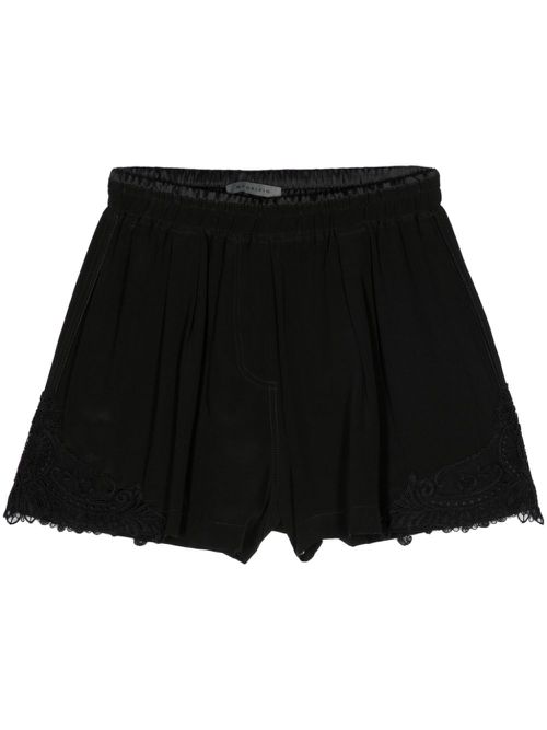 Corded-lace silk blend shorts - Black