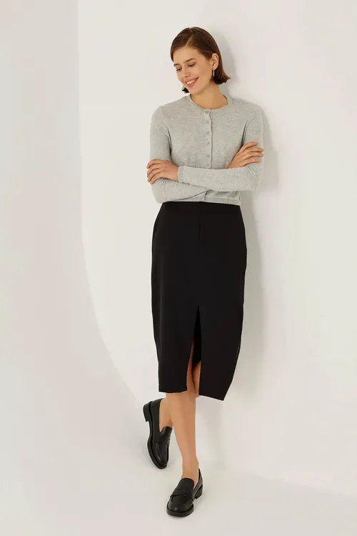 Black Slit Maxi Skirt Women