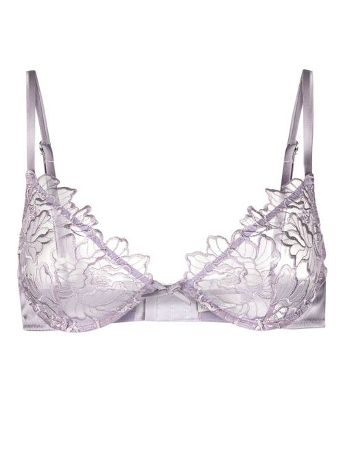 Whitney floral embroidery bra - Purple