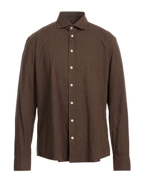 Man Shirt Dark brown Size 15 Cotton
