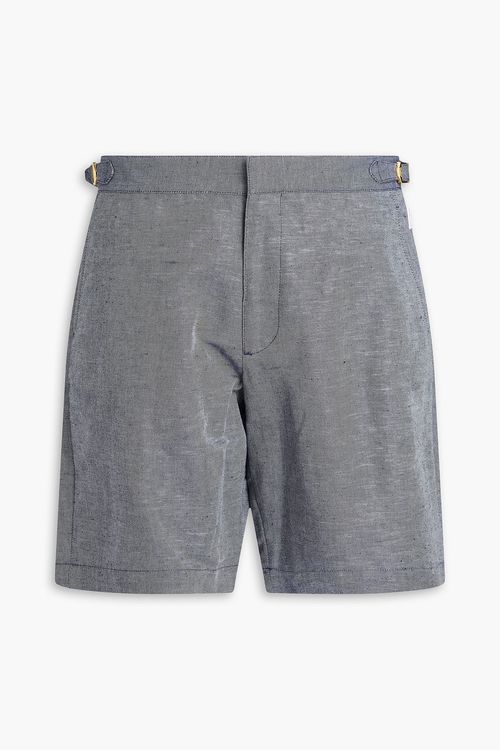 Harrop linen and cotton-blend shorts - Blue - 30