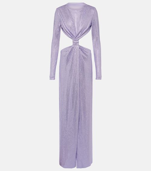 Area Crystal-embellished cutout jersey gown