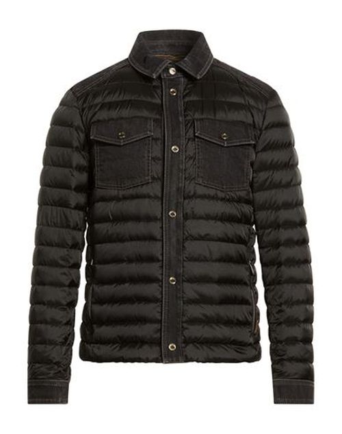 Man Puffer Black Size 38 Cotton, Elastane, Polyamide