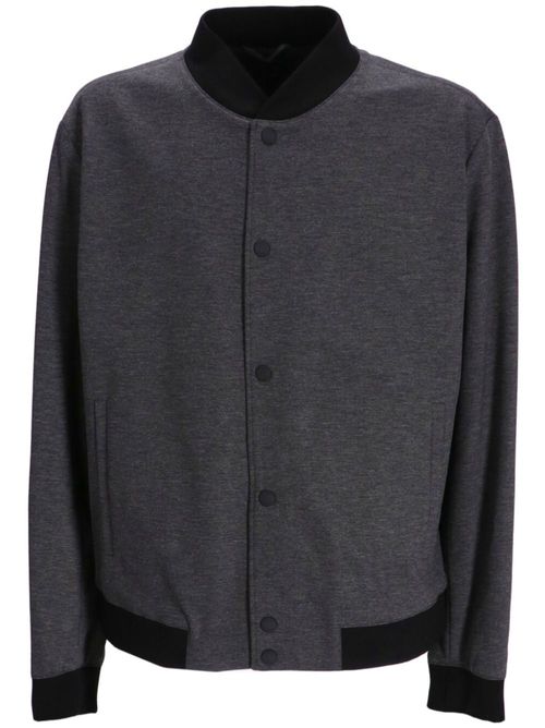 Mélange-effect bomber jacket - Grey