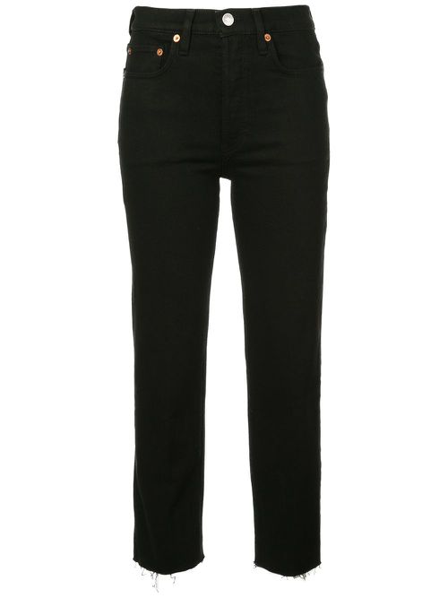 Straight cropped jeans - Black
