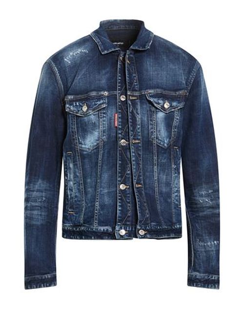 Man Denim outerwear Blue Size 44 Cotton, Elastane