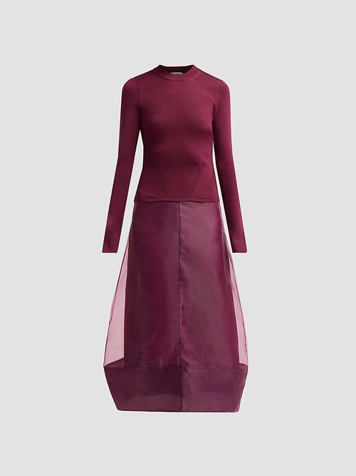 Women's Maril Sheer Skirt Midi Dress - Fig